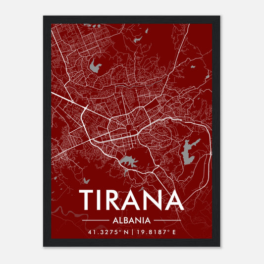 Premium-Poster "Tirana" aus mattem Papier mit Holzrahmen 30x40cm
